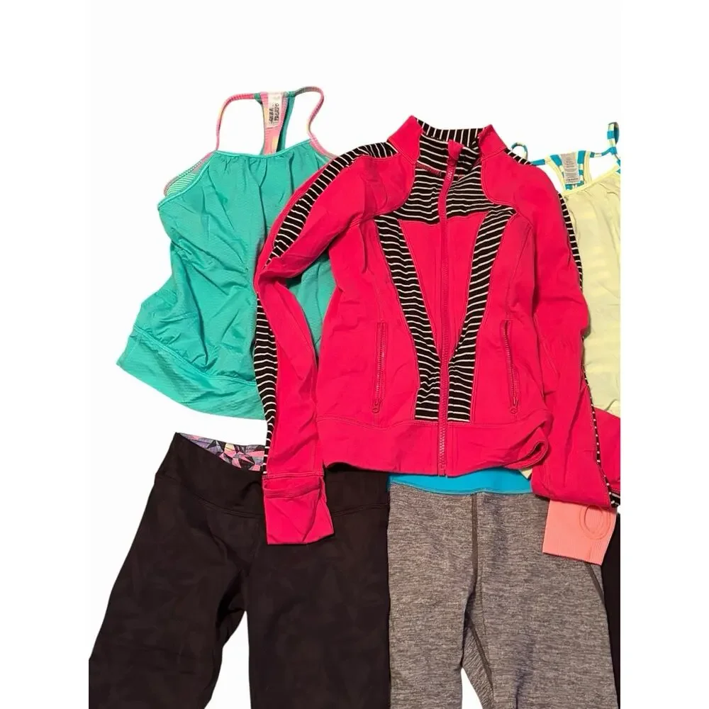 Ivivva Lululemon 8 Piece Lot •10• Tanks Jacket Leggings Shorts Swiftly Tech ~ E